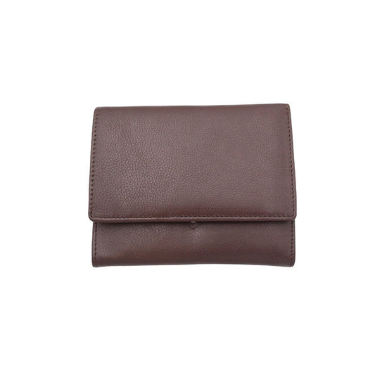 Women's wallet in dark brown and ochre