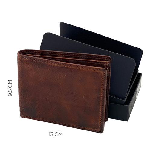 Portafoglio con Portamonete e Patta Testa di Moro Stone Wax