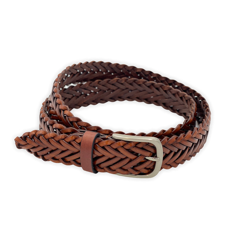 Handmade Braided Leather Belt h 3.5