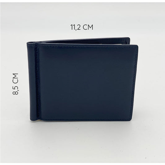 Men's Nappa Leather Wallet with Underwire Blue 579