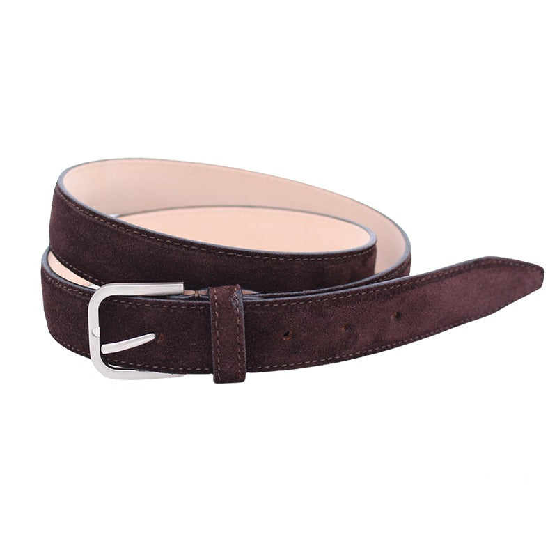 Handmade cocoa suede belt