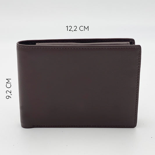 Wallet with Coin Purse and Flap in Moro Nappa Leather