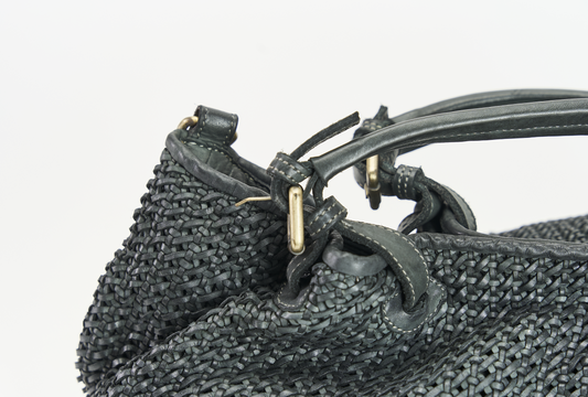 Borsa 2025 intreccio nero Barbera Biella - Scarpe Fatte a Mano