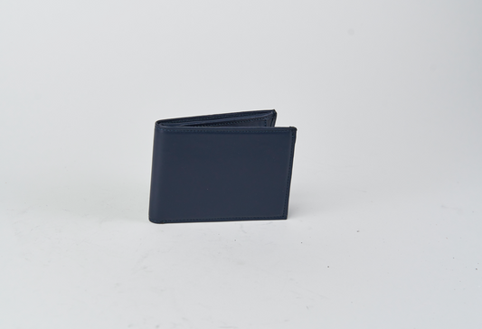 Portafoglio carte e monete mis. classica - Vitello blu