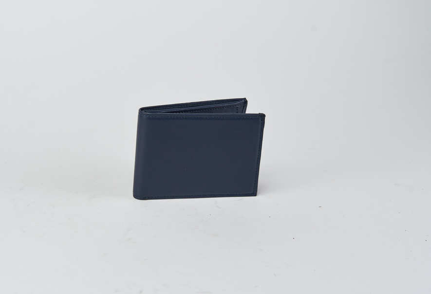 Portafoglio carte e monete mis. classica - Vitello blu