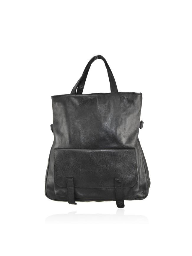 Borsa/zaino in pelle intrecciata - BASZ53 nero Barbera Biella - Scarpe Fatte a Mano