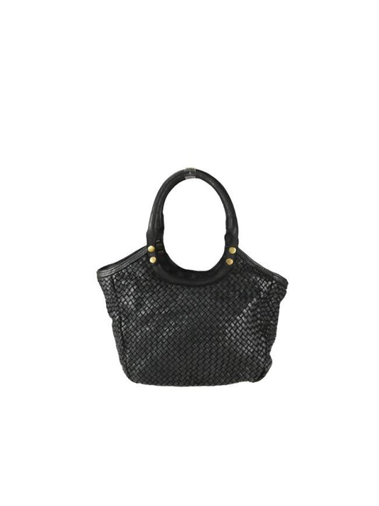 Borsa a mano in pelle intrecciata BAHD49854 - nero Barbera Biella - Scarpe Fatte a Mano