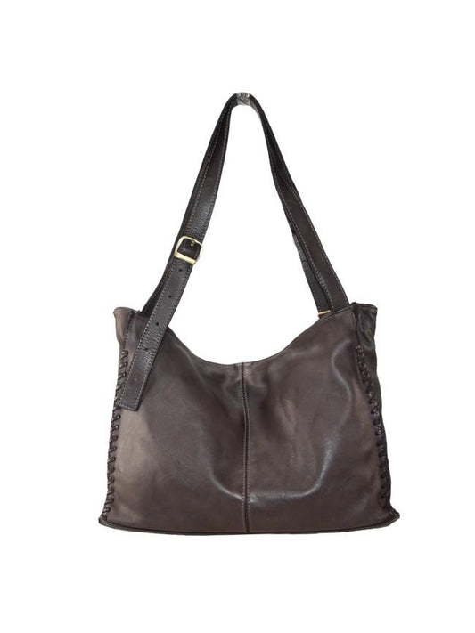 Borsa a spalla in pelle - BATL48 moro Barbera Biella - Scarpe Fatte a Mano