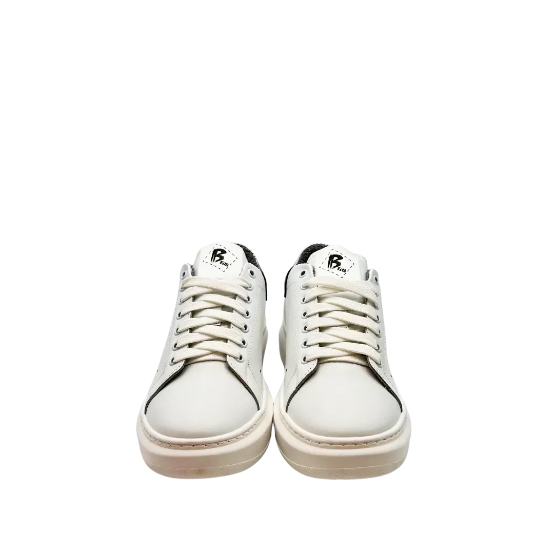 B68 Iconic White/Silver Barbera Biella - Scarpe Fatte a Mano