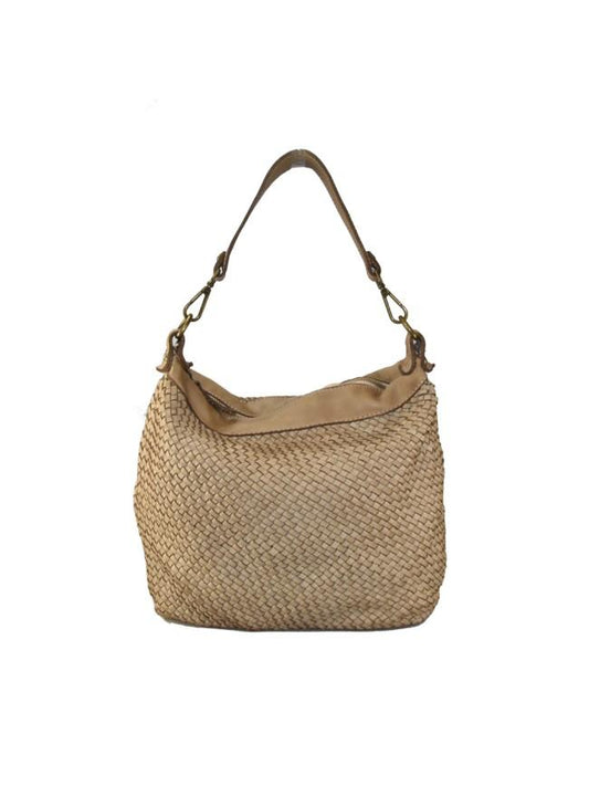 Borsa a spalla in pelle intrecciata - BAAY42846 taupe Barbera Biella - Scarpe Fatte a Mano