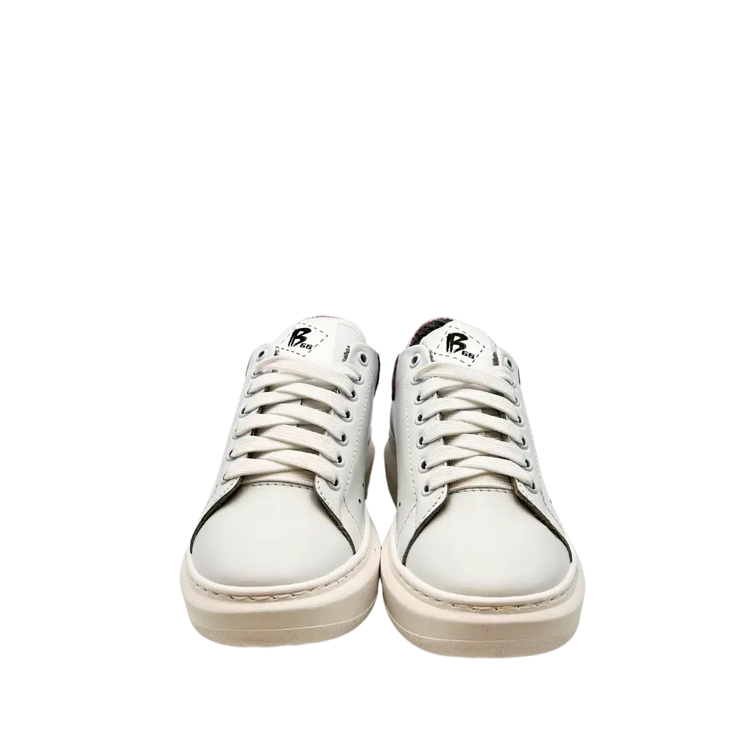 B68 Iconic White/Pink Barbera Biella - Scarpe Fatte a Mano