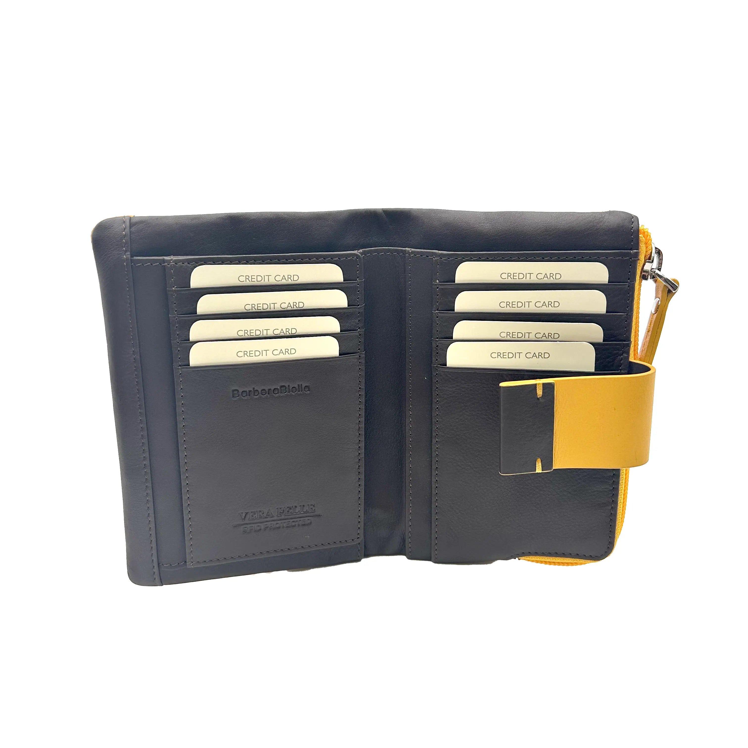 6046 Portafoglio Donna Giallo/Moro - Scarpe Biella | Barbera Sandro e Figli snc