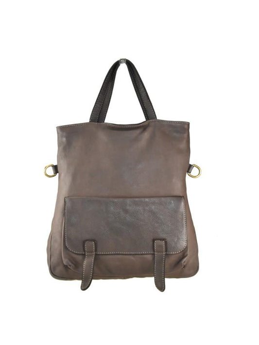 Borsa/zaino in pelle intrecciata - BASZ53 moro Barbera Biella - Scarpe Fatte a Mano