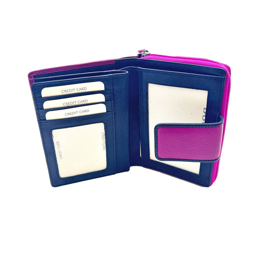 8840 Portafoglio Donna Ciclamino/Blu - Scarpe Biella | Barbera Sandro e Figli snc