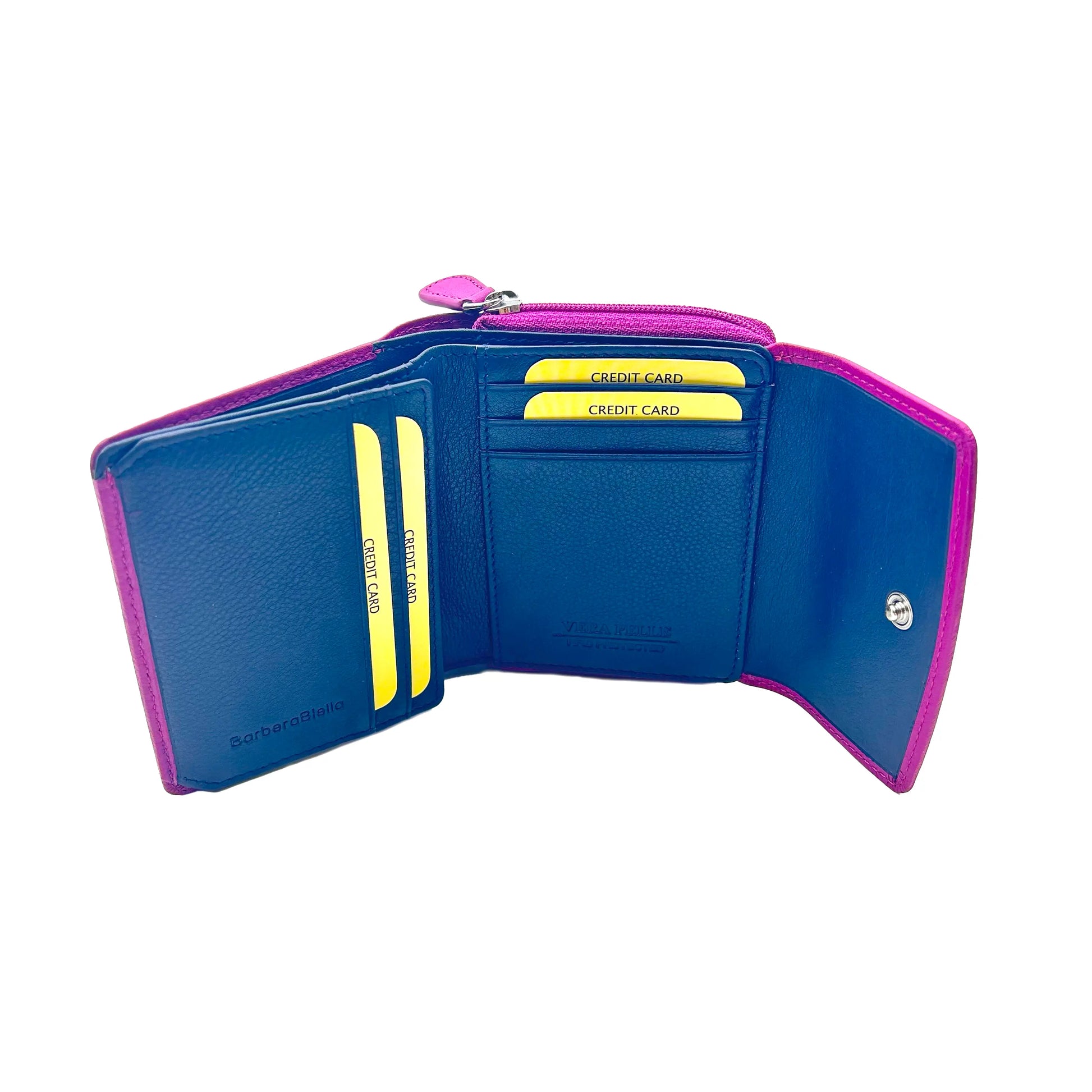 8846 Portafoglio Donna Piccolo Fucsia/Blu - Scarpe Biella | Barbera Sandro e Figli snc