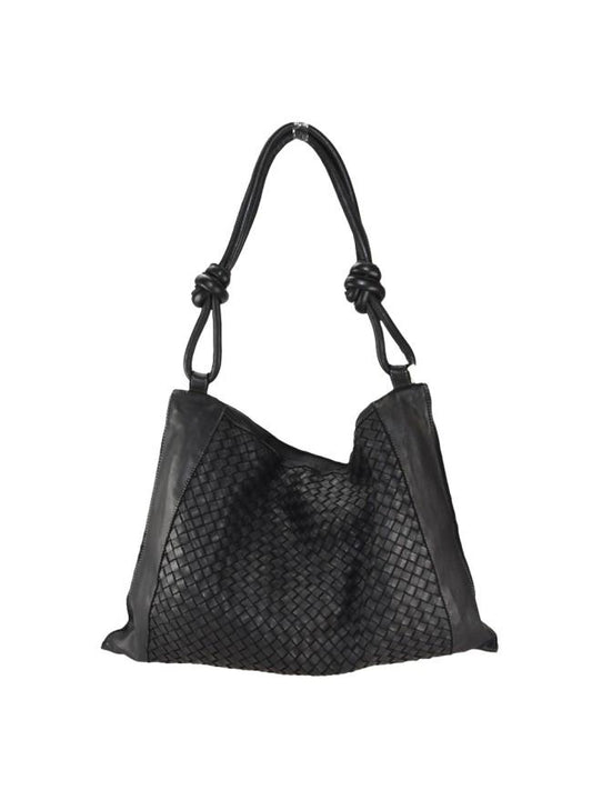 Borsa a spalla in pelle intrecciata effetto vintage - BAJZ59865 nero Barbera Biella - Scarpe Fatte a Mano
