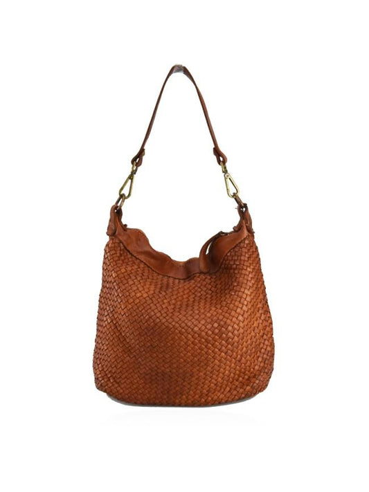 Borsa a spalla in pelle intrecciata - BAAY42846 cuoio Barbera Biella - Scarpe Fatte a Mano