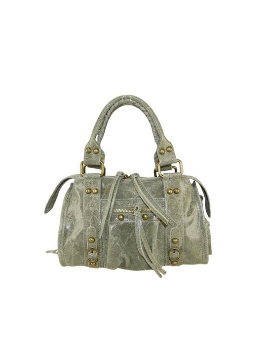 Borsa a mano in pelle con tracolla - BABA29832 Verde Barbera Biella - Scarpe Fatte a Mano