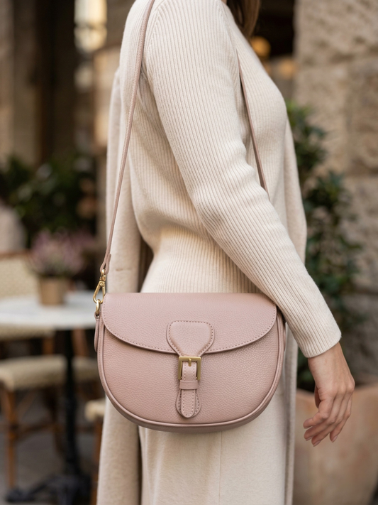 Borsa a spalla in pelle - BACU 29832 Beige Barbera Biella - Scarpe Fatte a Mano