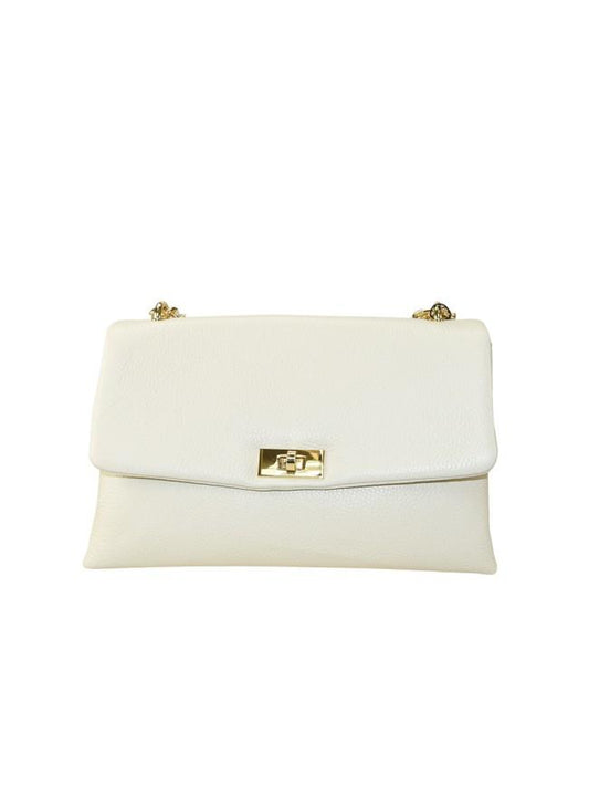 Borsa da spalla in pelle con tracolla a catena - ‎BASS 29832 Beige Barbera Biella - Scarpe Fatte a Mano