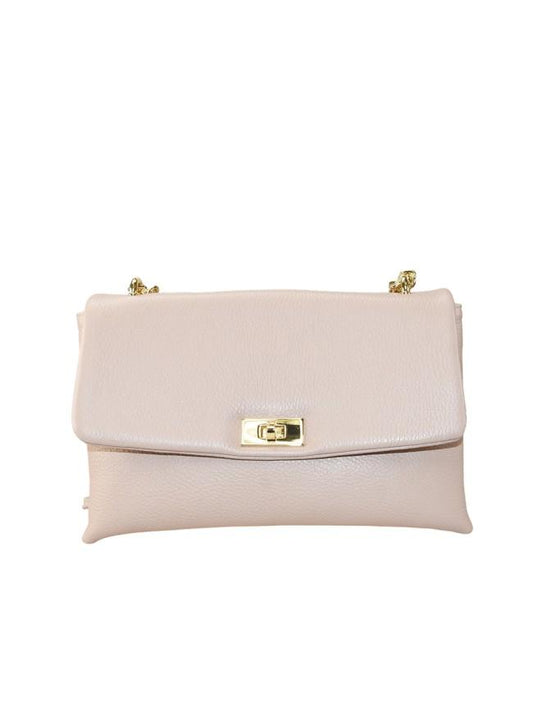 Borsa da spalla in pelle con tracolla a catena - ‎BASS 29832 Cipria Barbera Biella - Scarpe Fatte a Mano