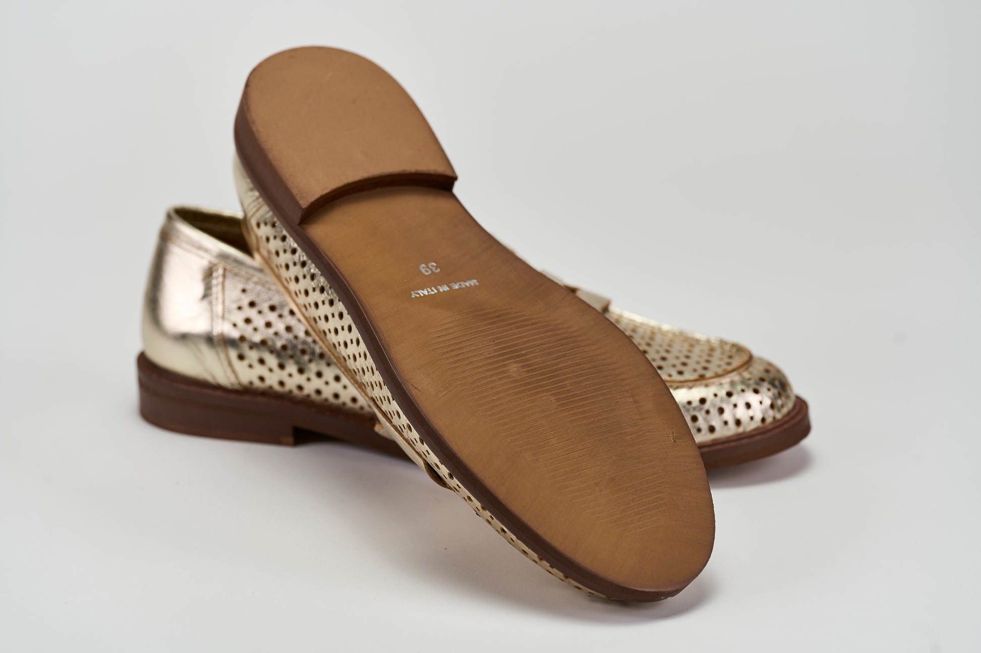 Penny Loafer traforata 327-01 Platino Barbera Biella - Scarpe Fatte a Mano