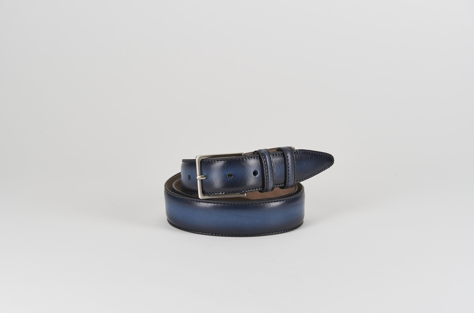 Cintura tinta a mano blu Barbera Biella - Scarpe Fatte a Mano