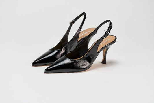 Decolte tacco 70 - 3359-04 Nero Barbera Biella - Scarpe Fatte a Mano