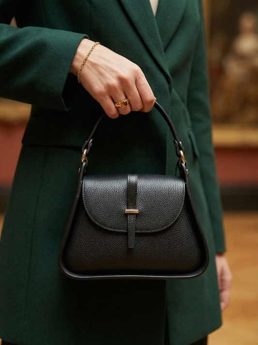 Borsa a mano in pelle - BAEN 35838 Nero Barbera Biella - Scarpe Fatte a Mano