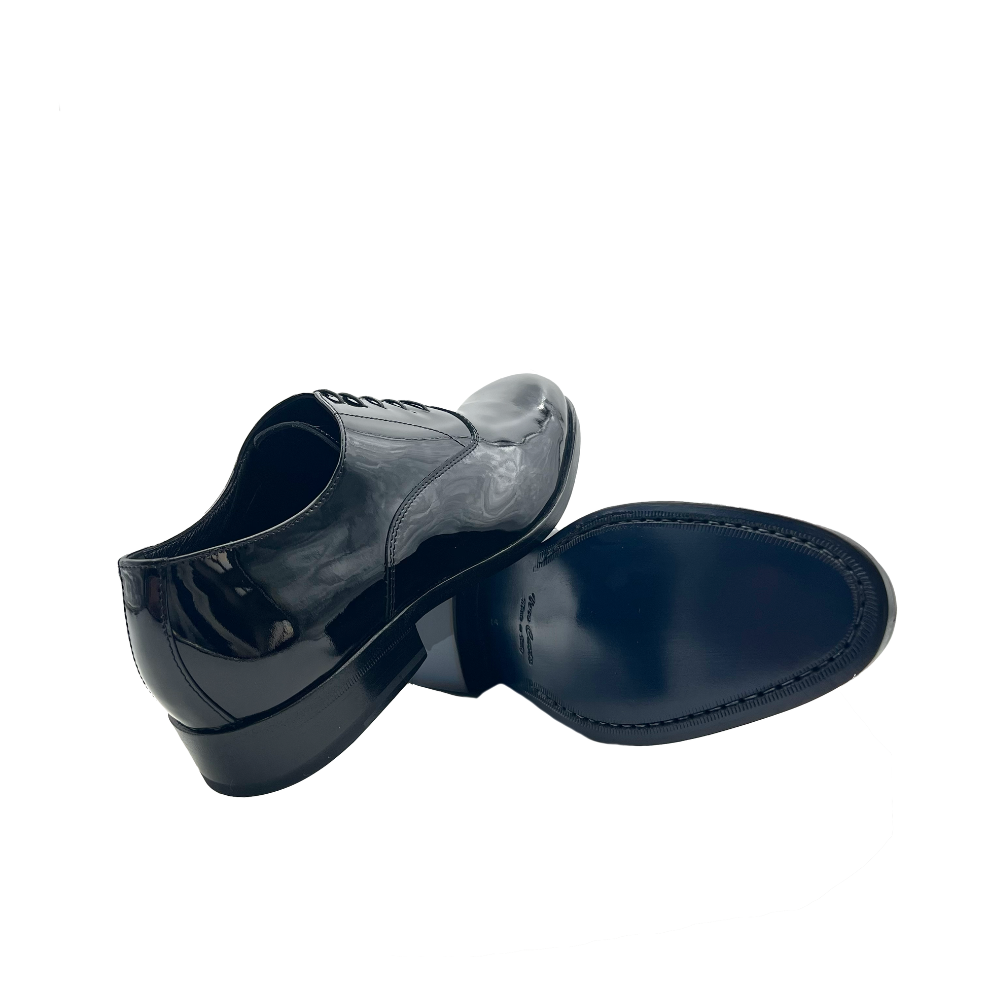 1132 Oxford Vernice Nera Barbera Biella - Scarpe Fatte a Mano