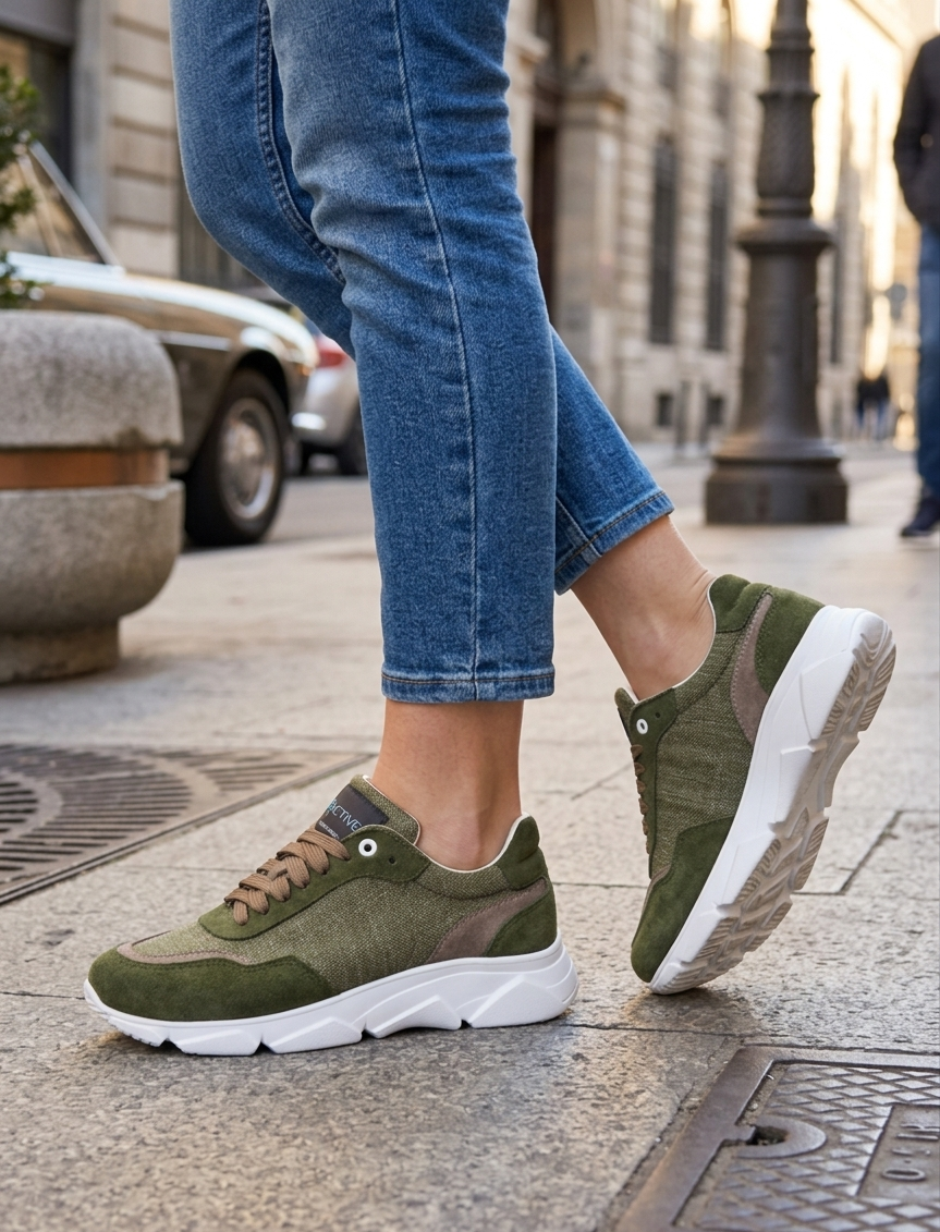 Wooly Runix Lady Green Barbera Biella - Scarpe Fatte a Mano