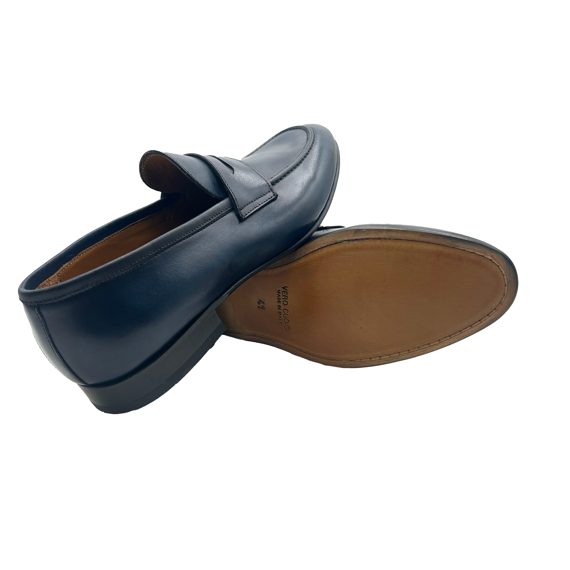 Mocassino Penny Loafers 4228  Bleu Barbera Biella - Scarpe Fatte a Mano