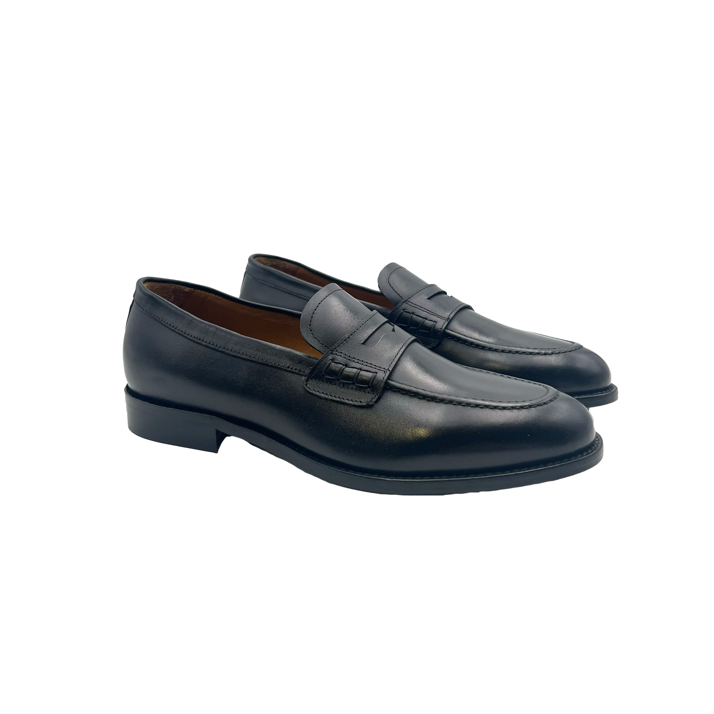 Penny Loafers 4410 Nero Barbera Biella - Scarpe Fatte a Mano