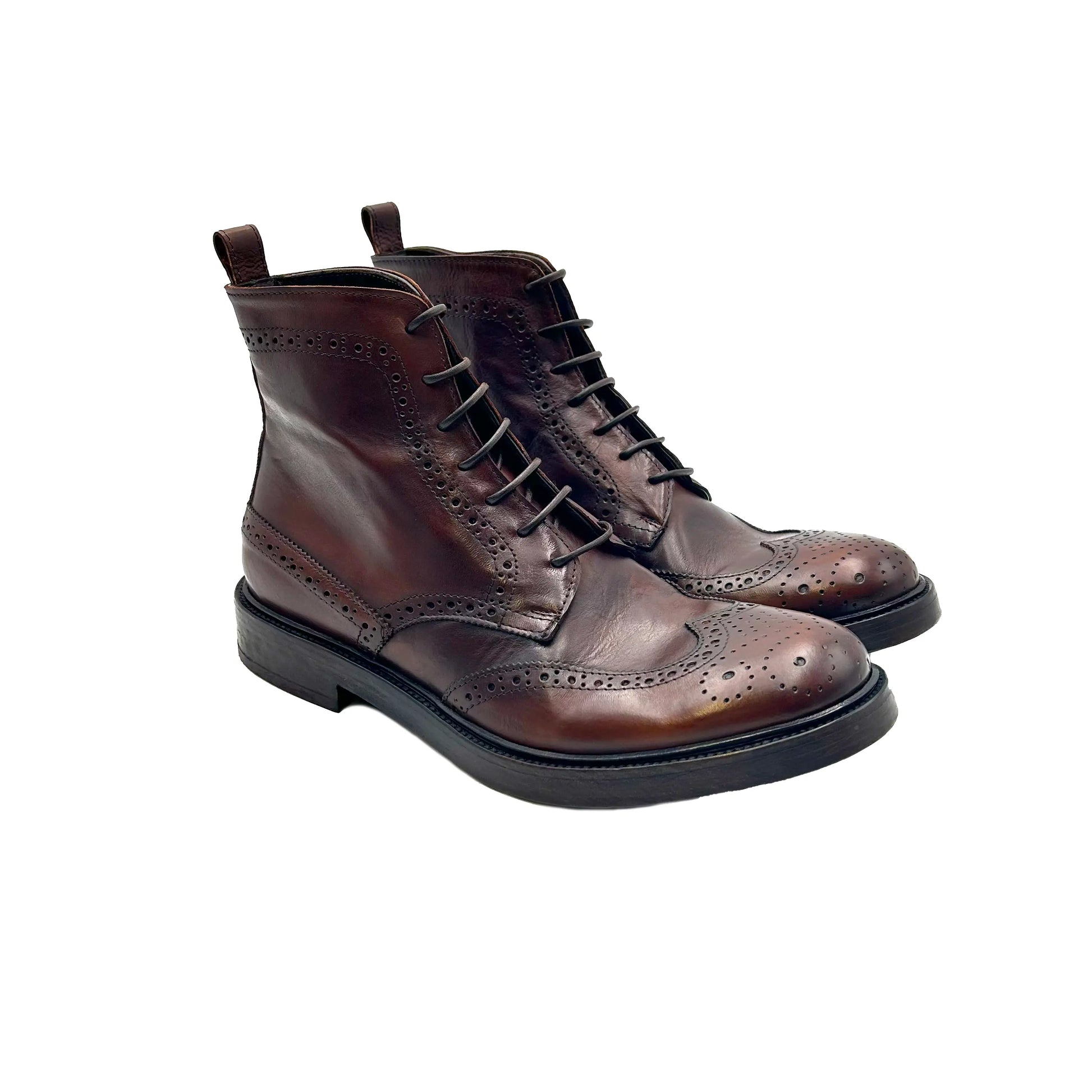 34209 Wax Old Brown Barbera Biella - Scarpe Fatte a Mano
