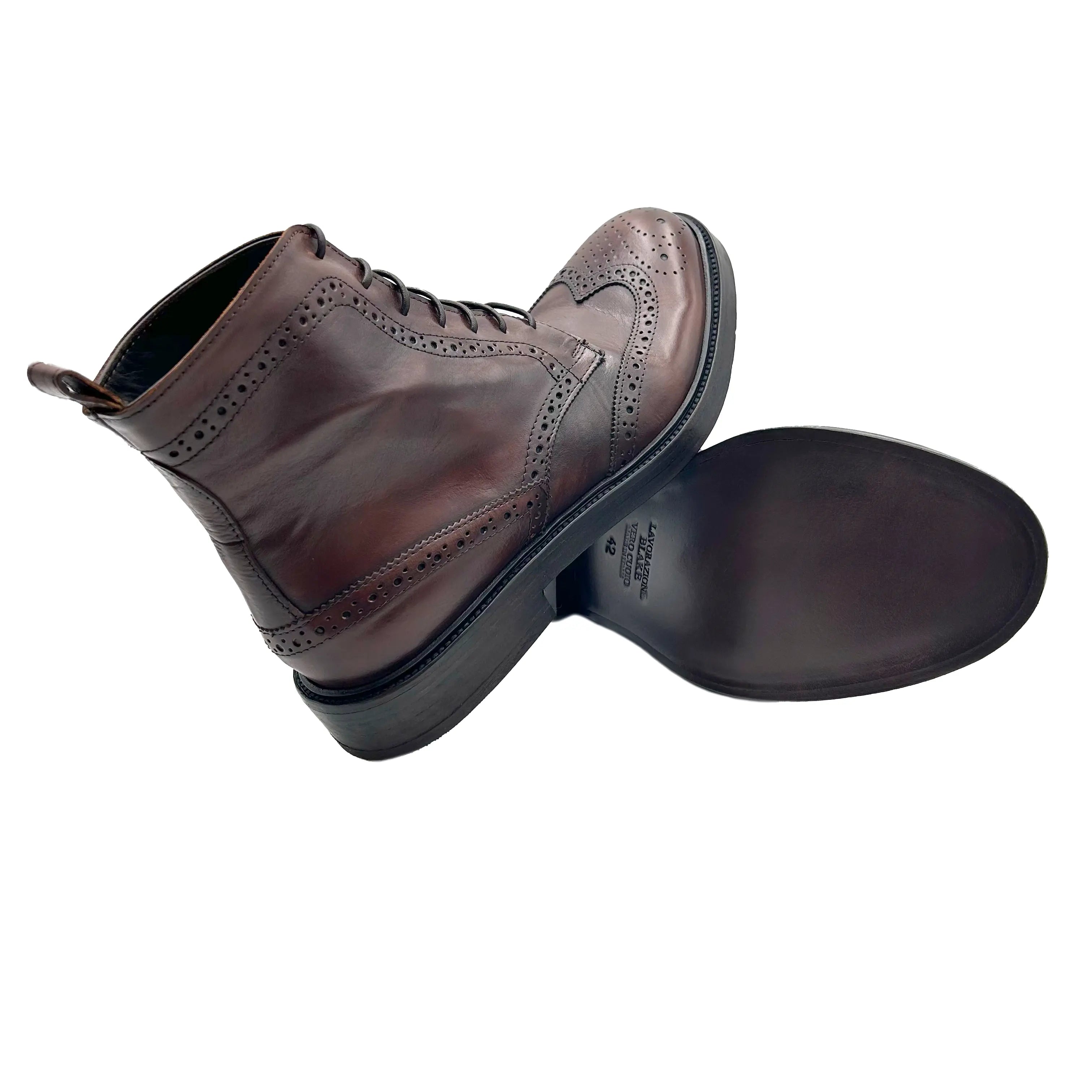 34209 Wax Old Brown Barbera Biella - Scarpe Fatte a Mano