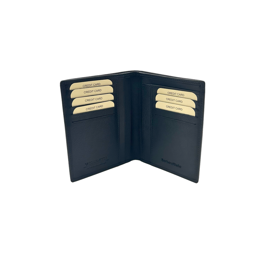 Portafoglio Verticale Tutto Carte Misura Classica Nero