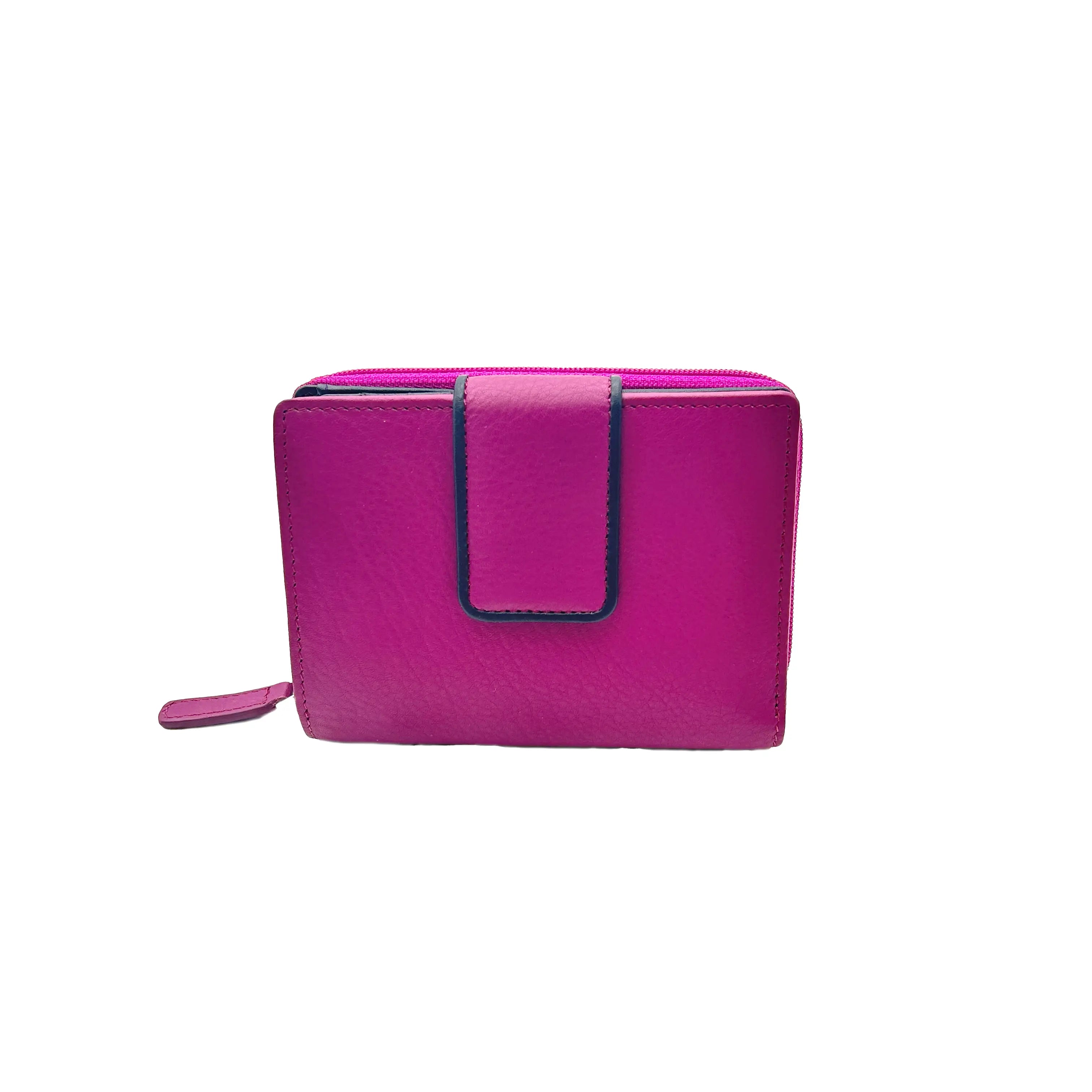 8840 Portafoglio Donna Ciclamino/Blu Barbera Biella - Scarpe Fatte a Mano