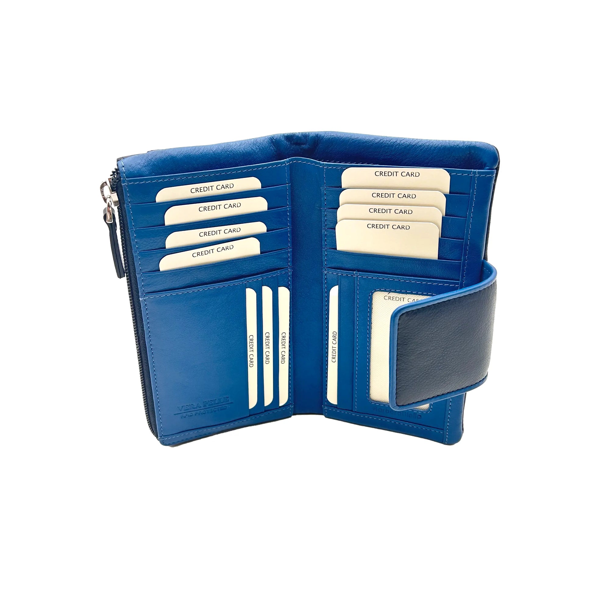 9327 Portafoglio Donna Blu/Reef Barbera Biella - Scarpe Fatte a Mano