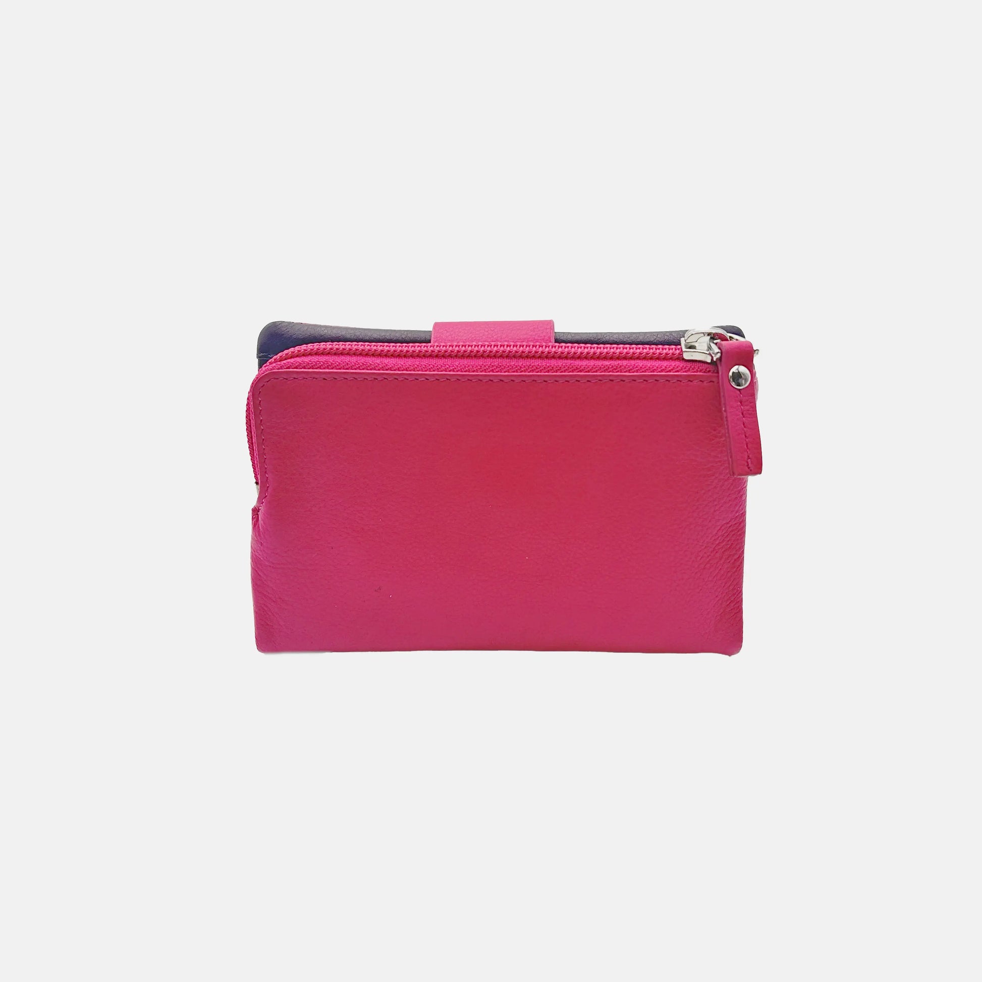 6046 Portafoglio Donna Fucsia/Blu Barbera Biella - Scarpe Fatte a Mano