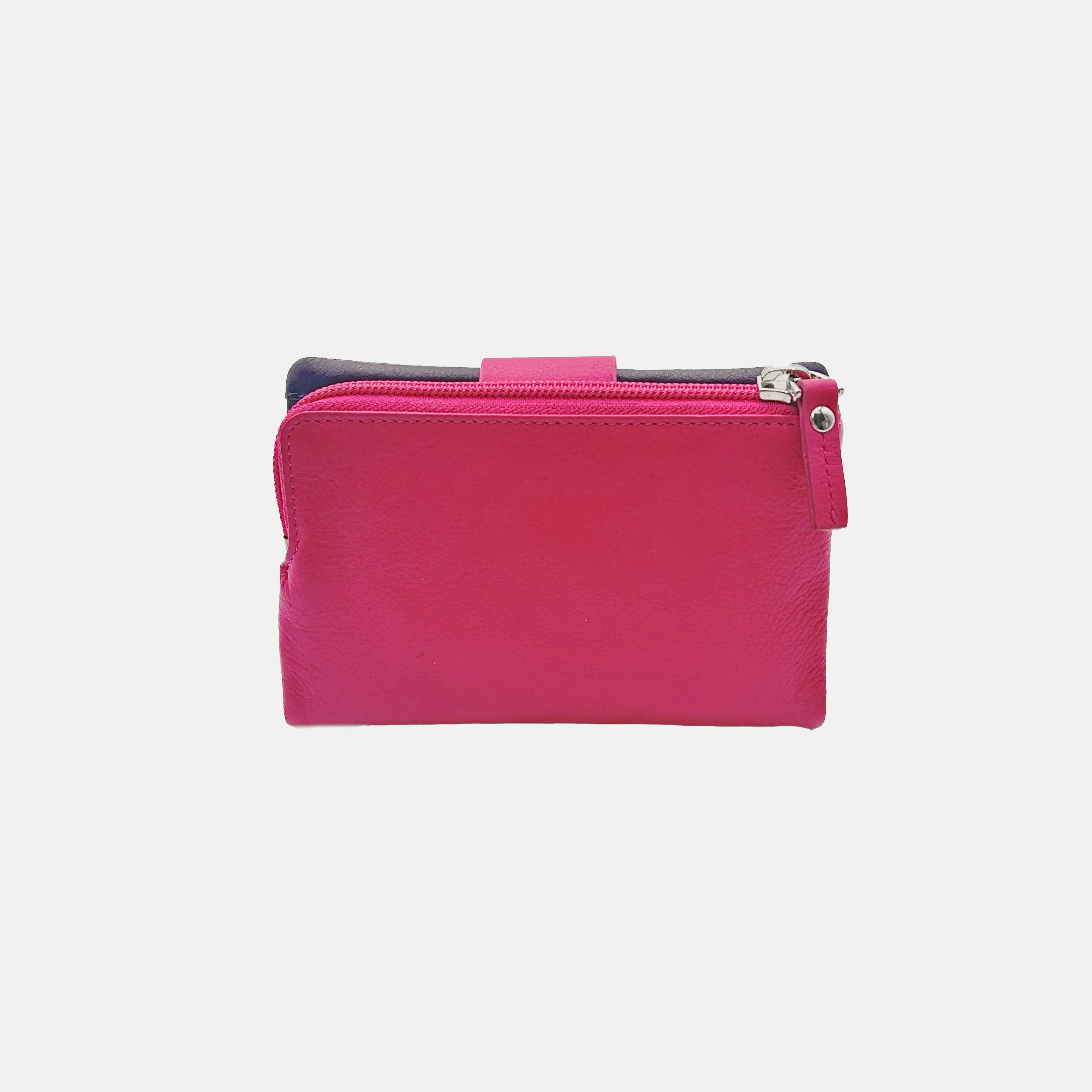 6046 Portafoglio Donna Fucsia/Blu Barbera Biella - Scarpe Fatte a Mano