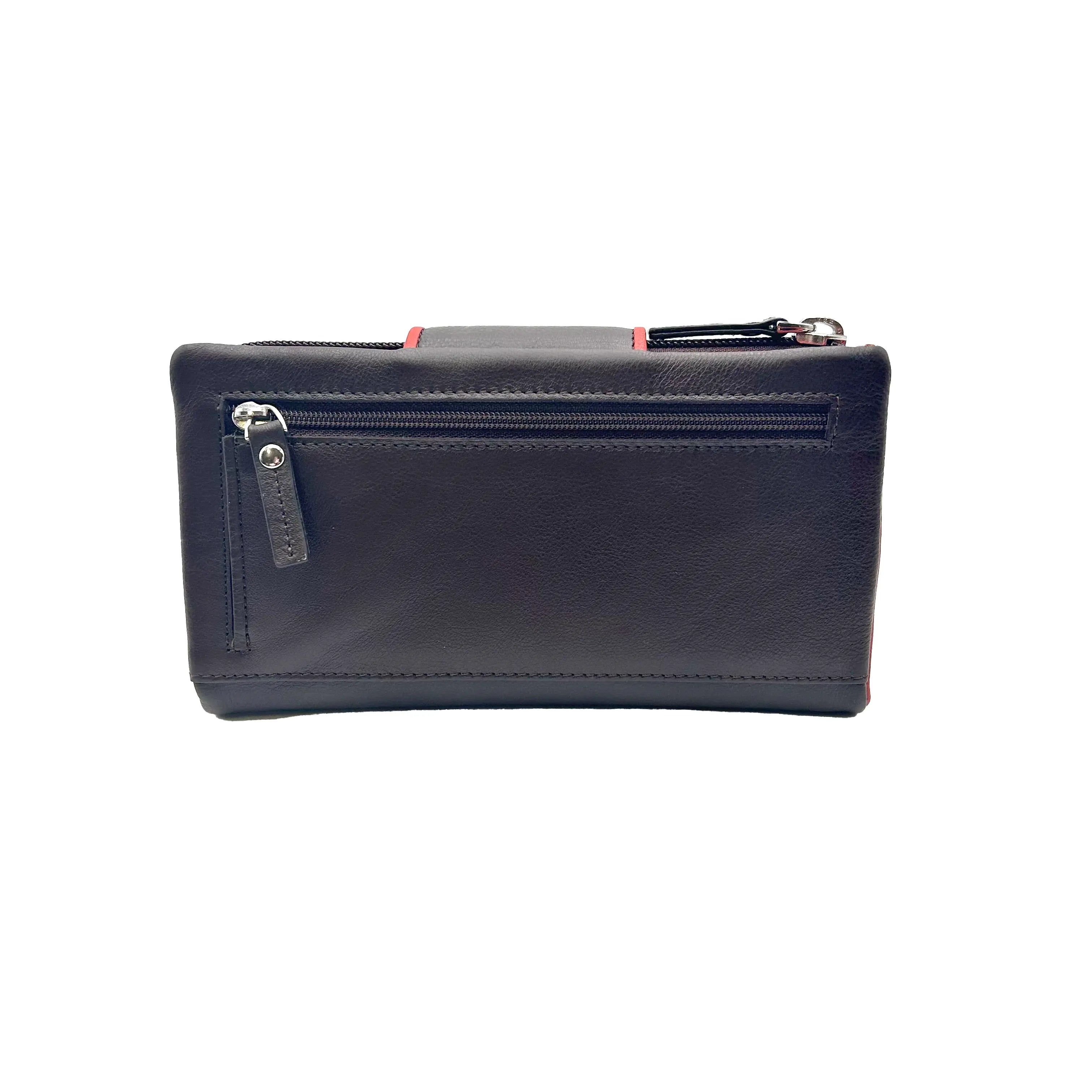 9327 Portafoglio Donna Nero/Rosso Barbera Biella - Scarpe Fatte a Mano