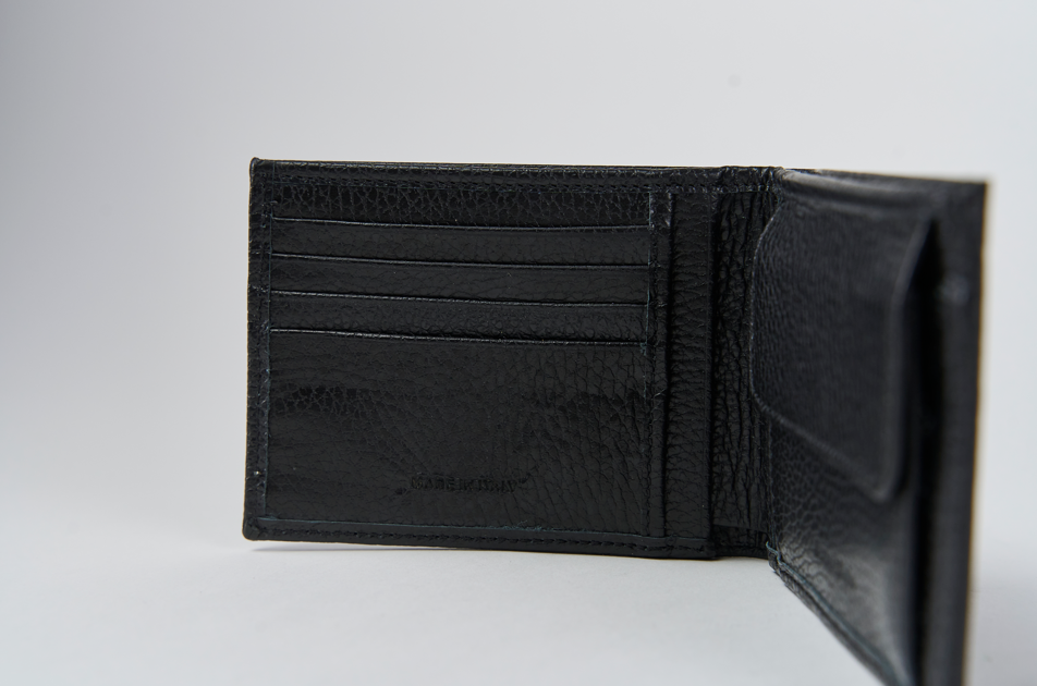 Vegetable Tanned Leather Wallet with Coin Purse and Flap, Classic Size, Brown