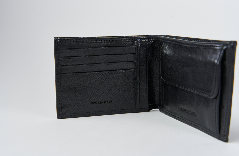 Vegetable Tanned Leather Wallet with Coin Purse and Flap, Classic Size, Brown