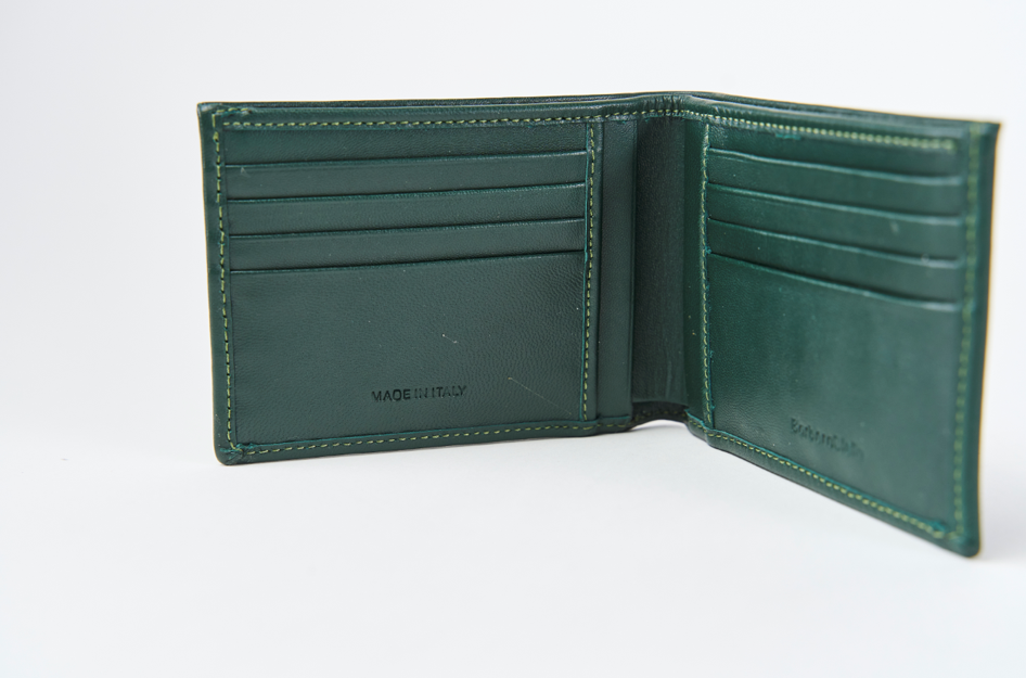 Vegetable Tanned Leather Wallet with Coin Purse and Flap, Classic Size, Brown