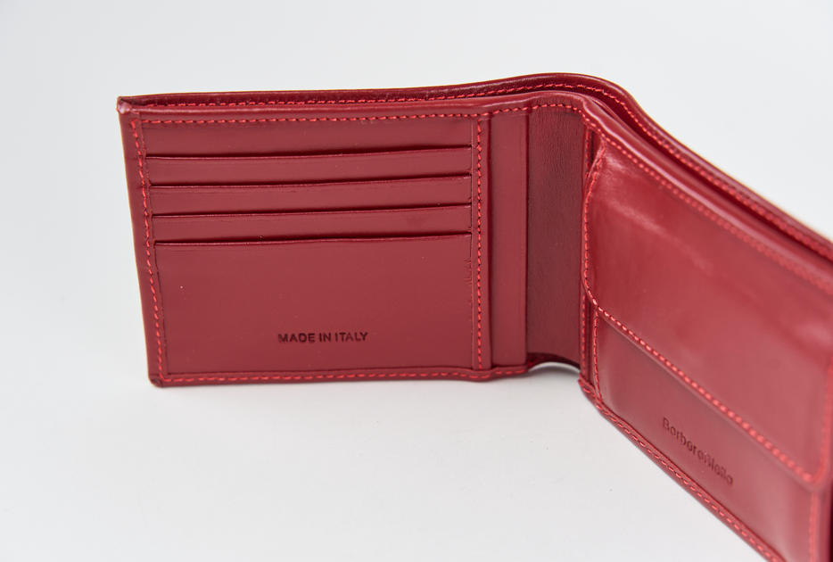 Vegetable Tanned Leather Wallet with Coin Purse and Flap, Classic Size, Brown