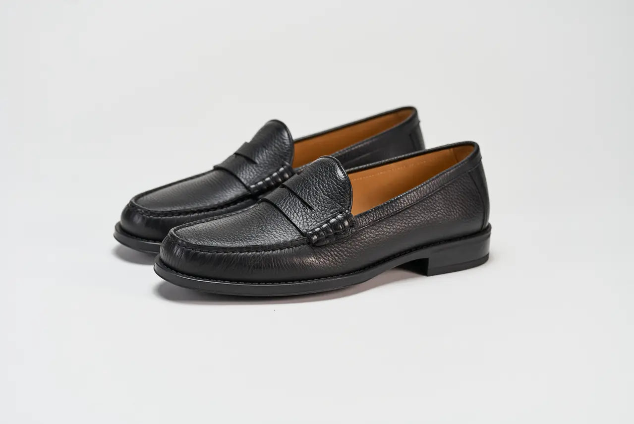 Penny Loafer Brera - Bottalato Nero Barbera Biella - Scarpe Fatte a Mano