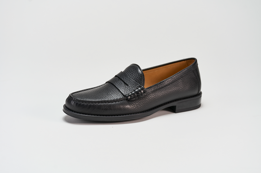 Penny Loafer Brera - Bottalato Nero Barbera Biella - Scarpe Fatte a Mano