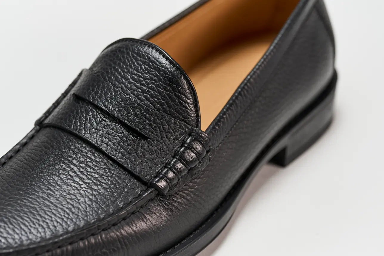 Penny Loafer Brera - Bottalato Nero Barbera Biella - Scarpe Fatte a Mano