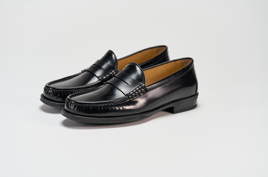 Penny Loafer Brera - Abrasivato Nero Barbera Biella - Scarpe Fatte a Mano