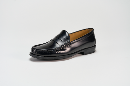 Penny Loafer Brera - Abrasivato Nero Barbera Biella - Scarpe Fatte a Mano